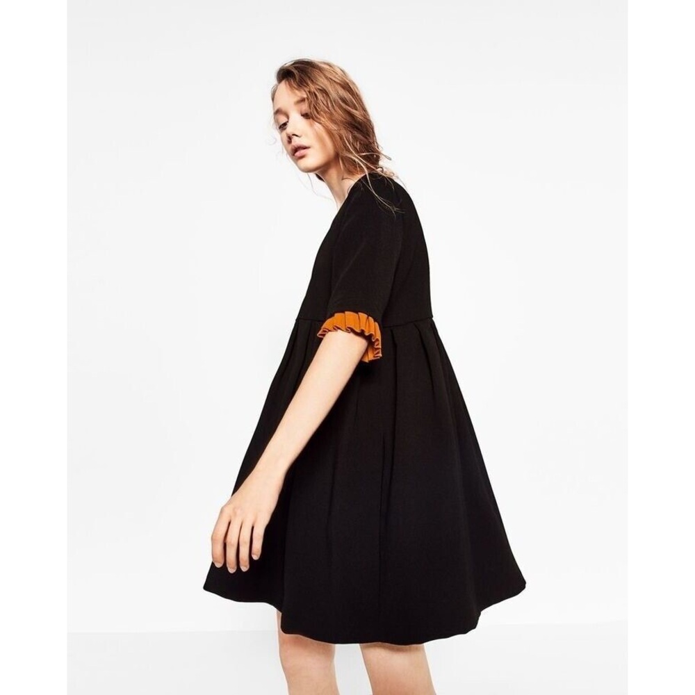 ZARA women’s Trafaluc black babydoll pleated dress
